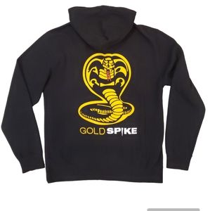 Downtown Las Vegas Men's Gold Spike Cobra‎ Black Full Zip Hoodie Large